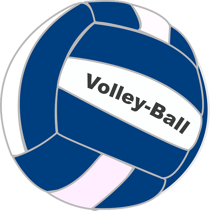 Volleyball, Ball, Blue, White, ...